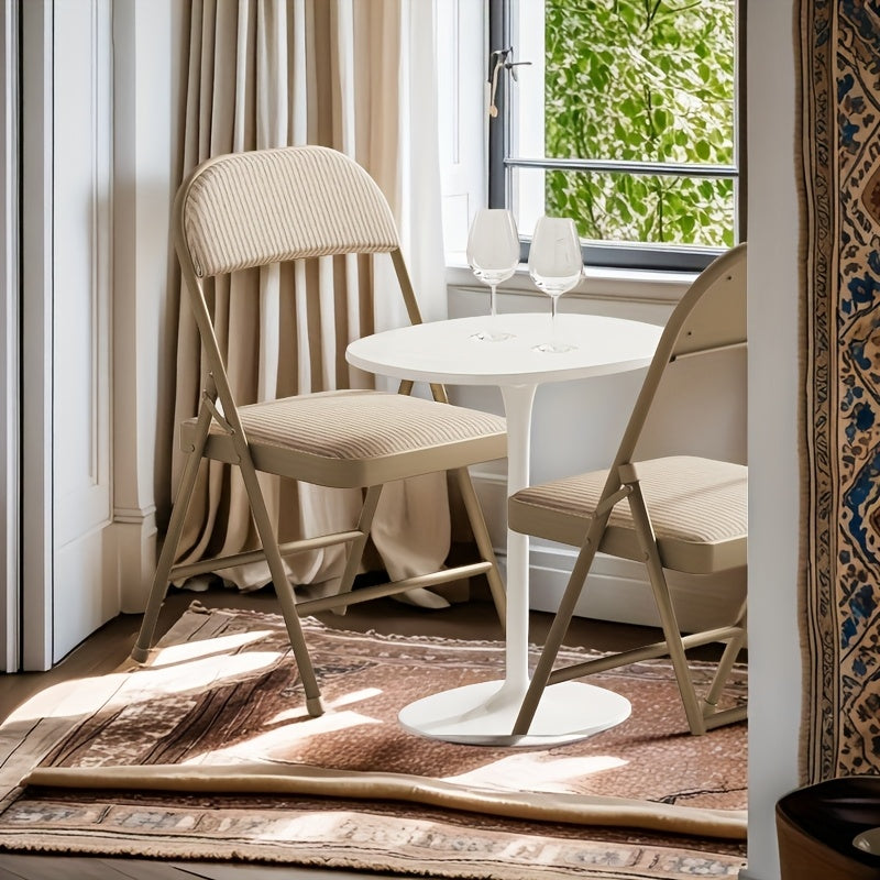 Comfortable Folding Chair 4PACK Soft and Comfortable Folding Chair with Fabric Seat | Versatile for Office, Home, Indoor and Outdoor Use, Easy to Carry for Dining, Meeting and Party