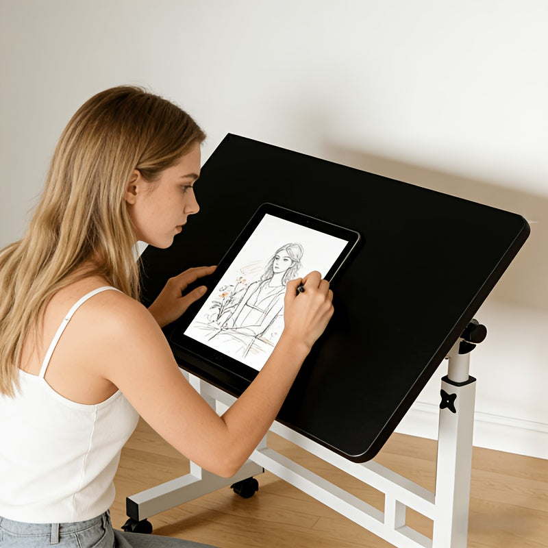 Foldable, Movable, And Adjustable Computer Desk for Home Use, Simple Bedside Table, Lazy Person's Study And Office Desk, Multi-functional Portable Small Table, Adjustable Height And Tilt Tabletop
