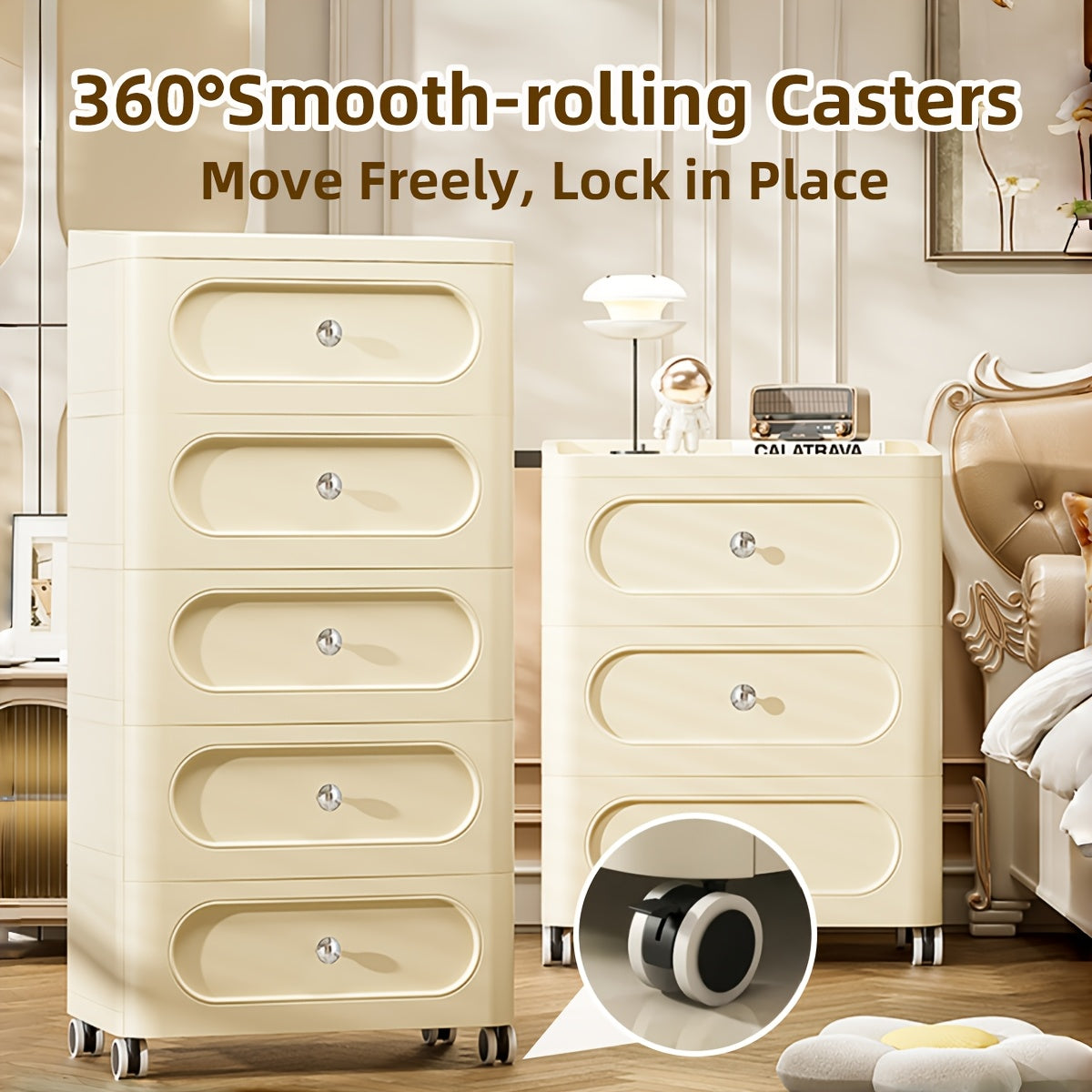 3\u002F4\u002F5 Tier Drawer Storage Organizer | Large Capacity Dresser Cabinet & Storage Cart with Wheels for Closet, Bedroom, Kitchen & Bathroom | Organizing Containers for Clothes, Bedding & Home Storage, Storage Drawer Units