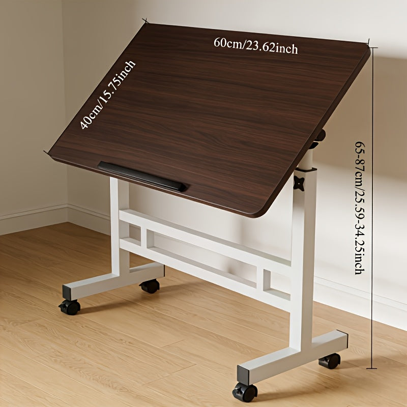 Foldable, Movable, And Adjustable Computer Desk for Home Use, Simple Bedside Table, Lazy Person's Study And Office Desk, Multi-functional Portable Small Table, Adjustable Height And Tilt Tabletop