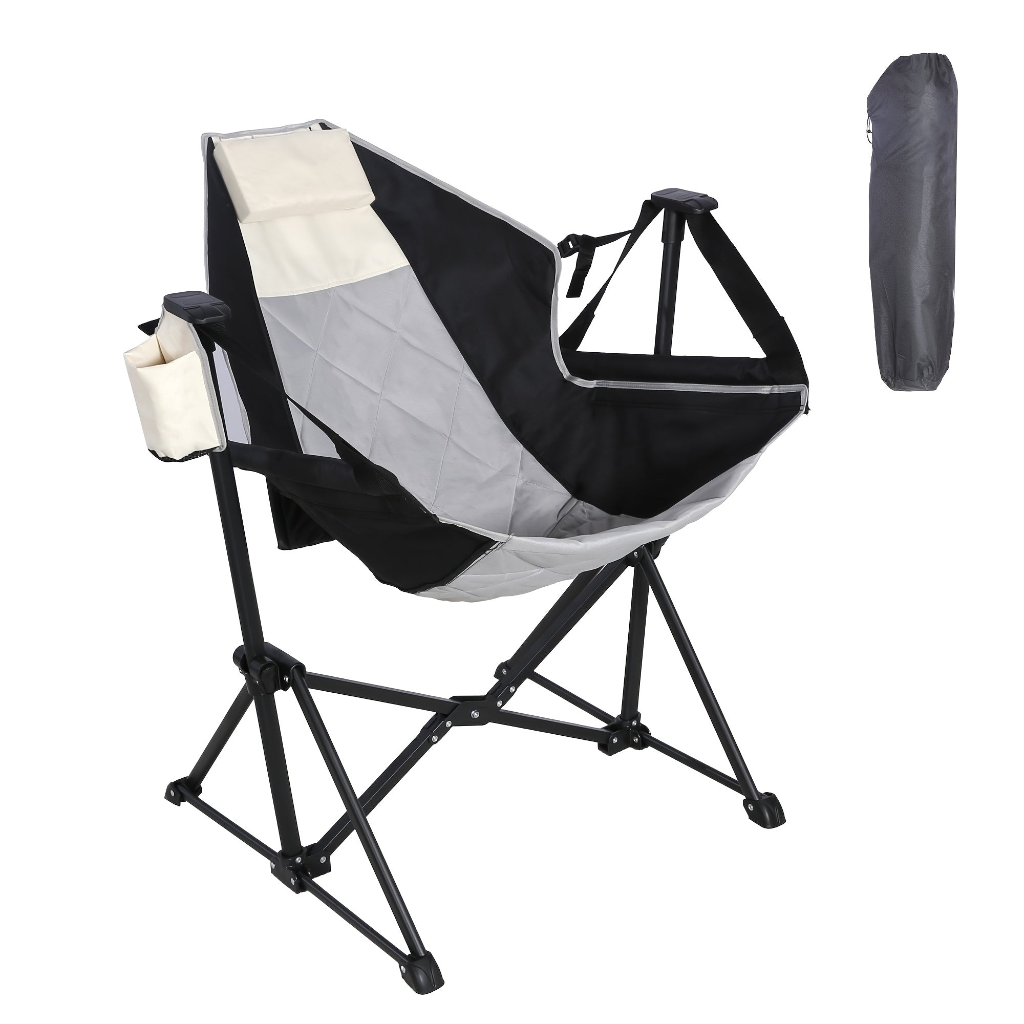 Swing Camping Chairs with Cup Holders, Hammock Chairs, Folding Rocking Chairs, Outdoor Lounge Chairs, Portable Fishing Chairs, Patio Leisure Chairs, And Heavy-Duty Folding Chairs Suitable for Gardens, Outdoor Activities, Camping, And Travel