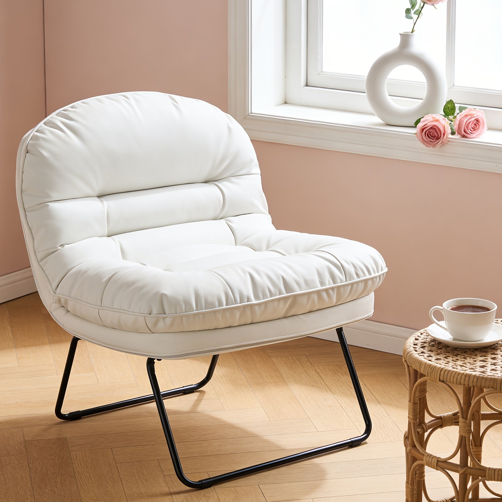 Foldable Floor Chair with Steel Frame - 6-Position Adjustable Recliner for Gaming, Reading & Meditation