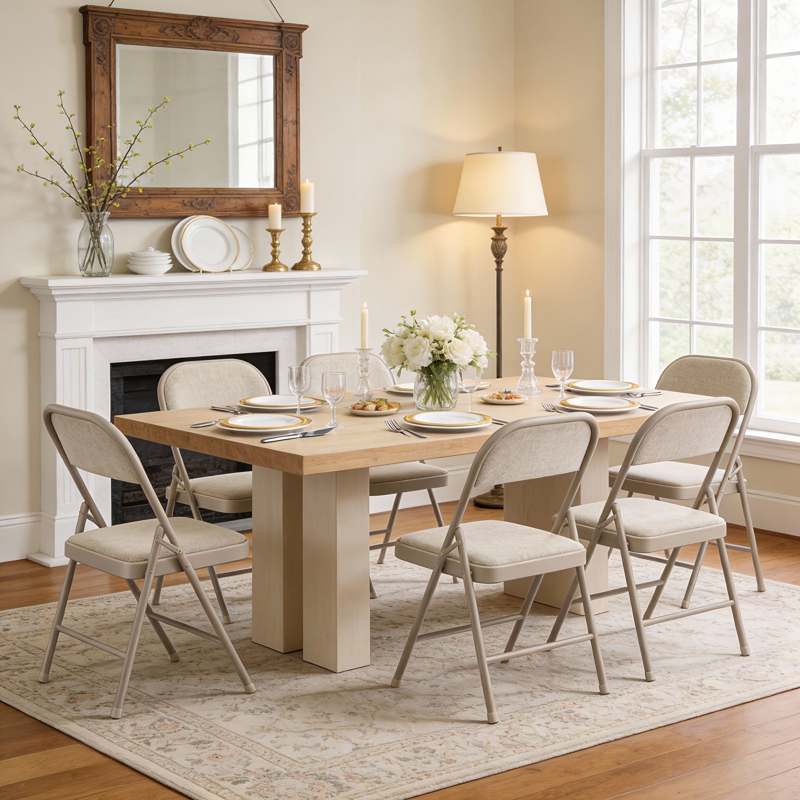 4pcs Comfortable Ventilated Folding Chair With Soft Fabric Surface, Indoor Outdoor Foldable Chair For Home Balcony Garden Camping Picnic Beach, Sturdy Stable Construction Portable Leisure Chair For Adults