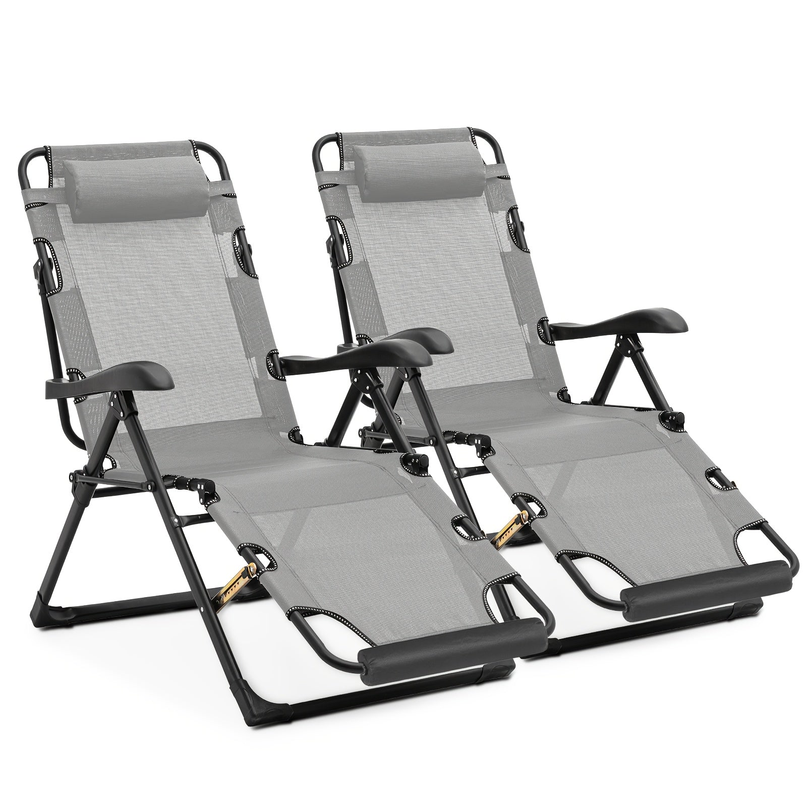 A Zero-Gravity Chair Featuring a Cushion, This Reclining Lounge Chair Is Suitable for Outdoor Patios. It Is a Foldable Indoor Anti-Gravity Recliner, Designed for Portability And Comes with a Detachable Cup Holder Side Tray And a Pillow Headrest