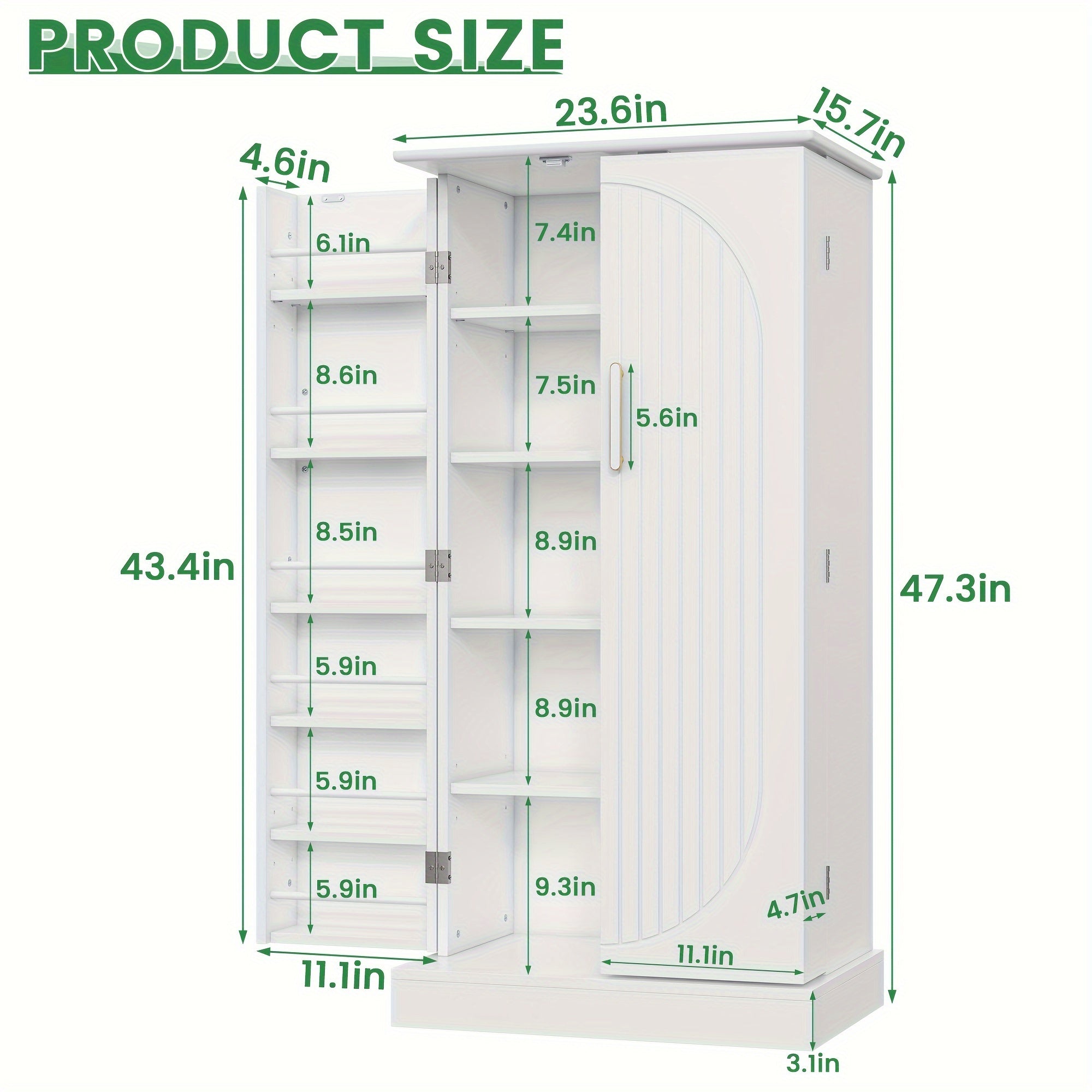 Multi-Functional Buffet Cabinet 47-inch Multi-Functional Large Buffet Cabinet - Modern Kitchen Food Cabinet with 6 Adjustable Shelves for Kitchen Accessories, Utensil Storage, and Organizer