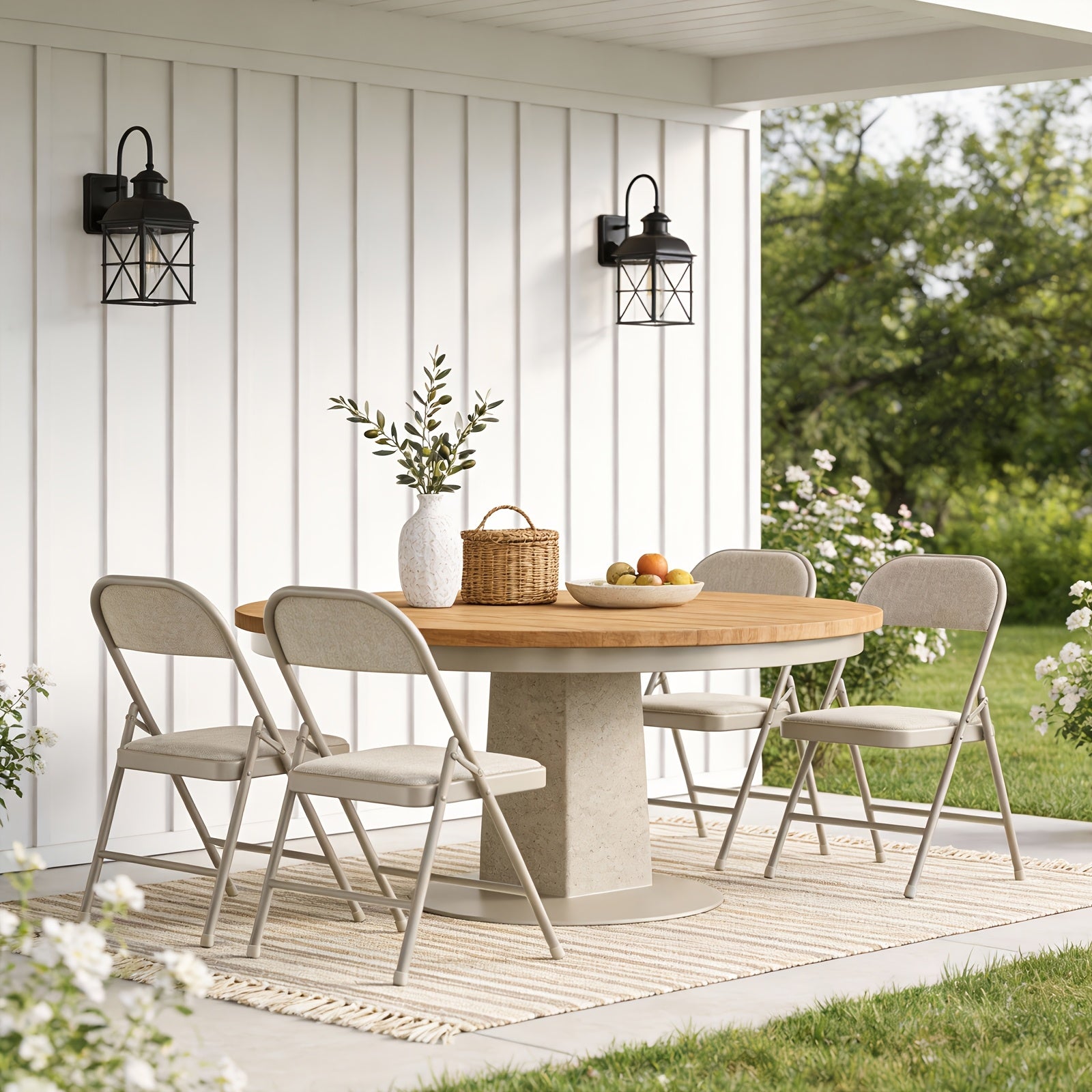 4pcs Comfortable Ventilated Folding Chair With Soft Fabric Surface, Indoor Outdoor Foldable Chair For Home Balcony Garden Camping Picnic Beach, Sturdy Stable Construction Portable Leisure Chair For Adults