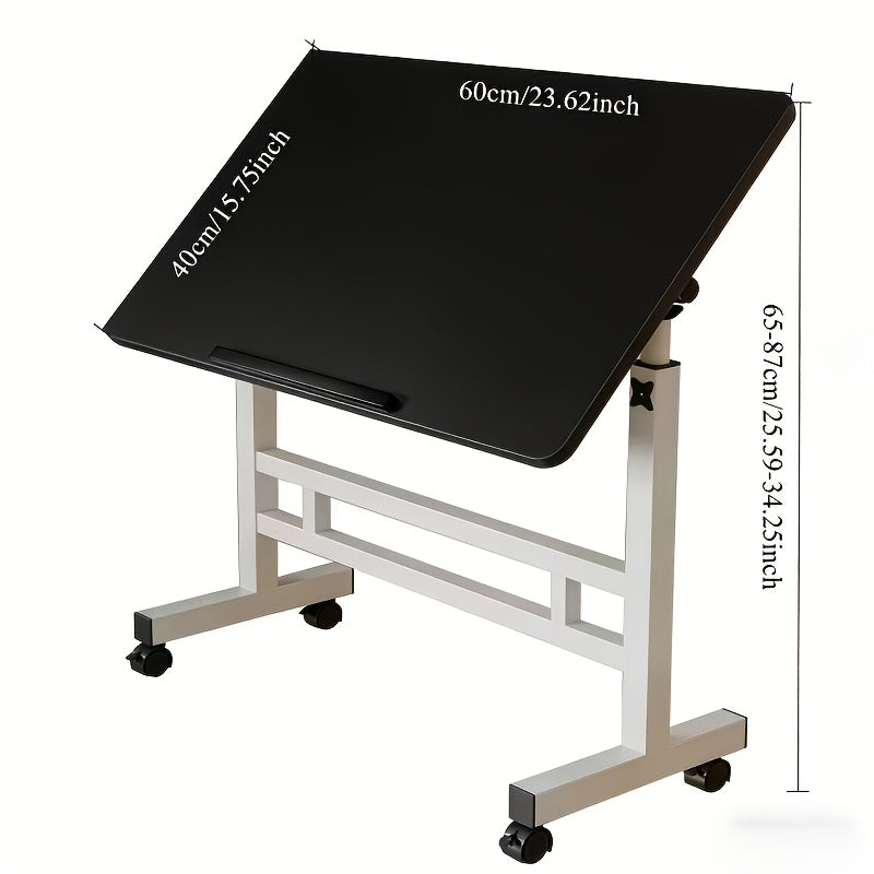 Foldable, Movable, And Adjustable Computer Desk for Home Use, Simple Bedside Table, Lazy Person's Study And Office Desk, Multi-functional Portable Small Table, Adjustable Height And Tilt Tabletop