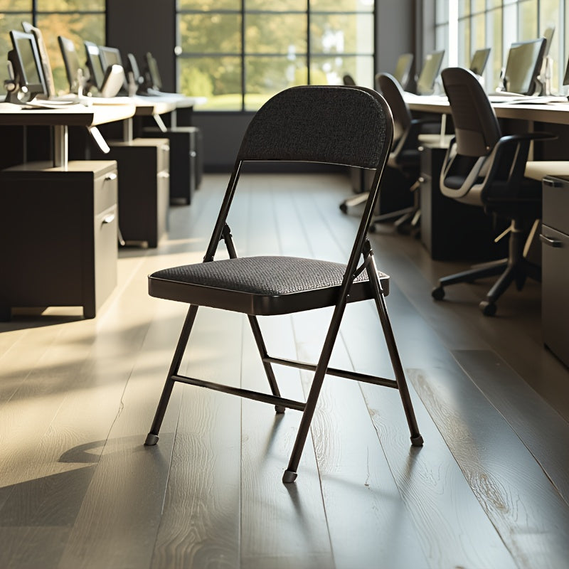 Comfortable Folding Chair 4PACK Soft and Comfortable Folding Chair with Fabric Seat | Versatile for Office, Home, Indoor and Outdoor Use, Easy to Carry for Dining, Meeting and Party